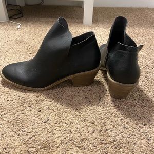 Black leather ankle boots